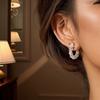 European and American Advanced Sense C-shaped Twisted Circle Ear Buckle Shining Circle Earrings New Temperament Showing Small Face Earrings