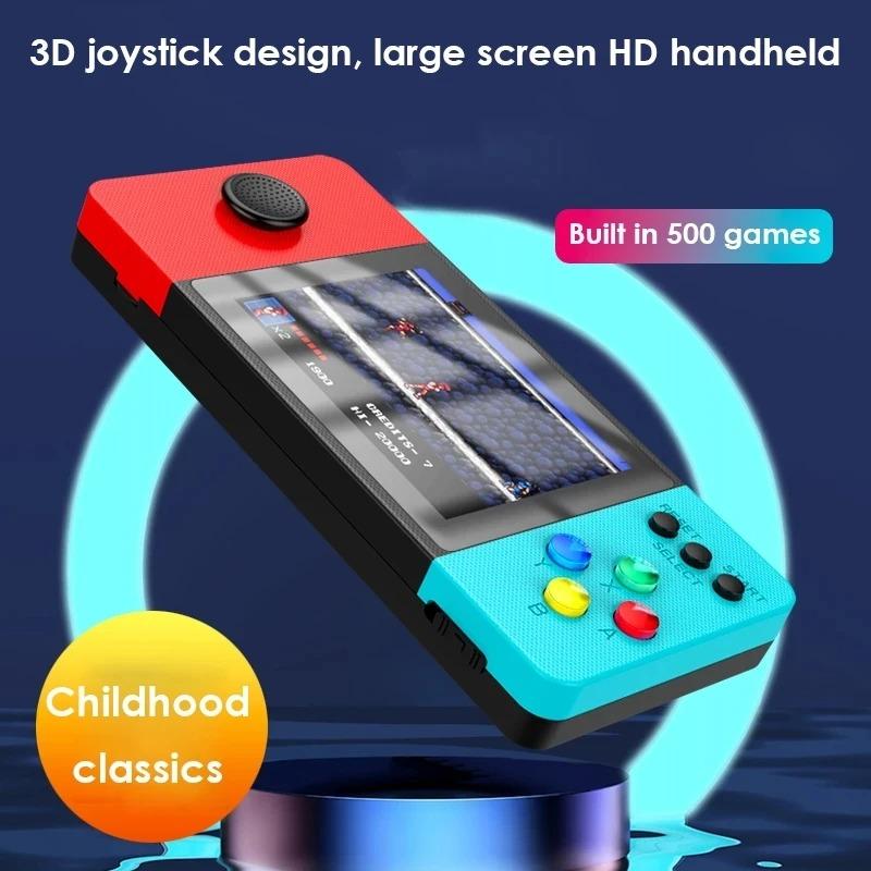 K9 3D Rocker Retro Handheld Game Console, 500 Classic FC Games, 2.4/2.8 Inche Screen Portable 800mAh Battery Rechargeable, Support TV & Two Players