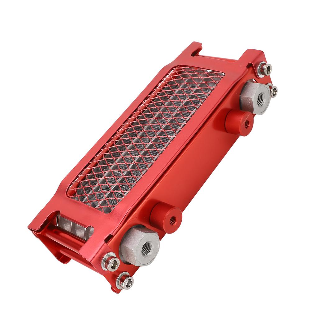 Motorcycle Oil Cooler Kit Aluminum 4 Rows High Efficiency Replacement for Monkey 50cc To 110cc Moto Oil Cooler Red