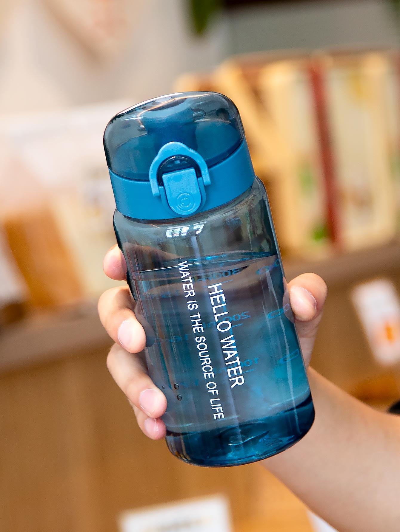 

550 мл/18,6 унций прозрачная бутылка для воды стакан для воды для мужчин женщин студентов с фильтром и защитой от падения со шкалой спортивная портативная бутылка 0.55L синий