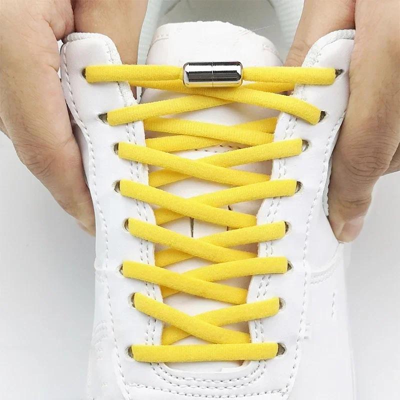 Kinder Kind Schnürsenkel ohne Binden Metallverschluss Elastische Schnürsenkel Turnschuhe Herren Freizeit Elastische Schnürsenkel Damen Schnürsenkel für Turnschuhe