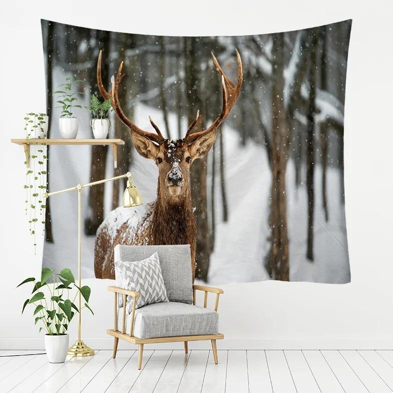 Forest Elk Background Pattern Tapestry Home Wall Decoration Tapestry Bedroom Living Room Tapestry