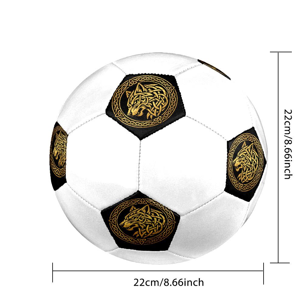 1PC Golden Wolf Mandala Soccer Ball Size 5 Football Machine Sewn Indoor/Outdoor Universal Football S107