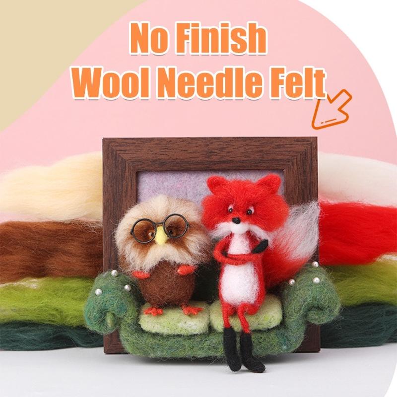 Lovely Animal Frame Needle Felting Starter Kits Needle Felting Kits Felting Needle Set Needle Felt Pad for Craft