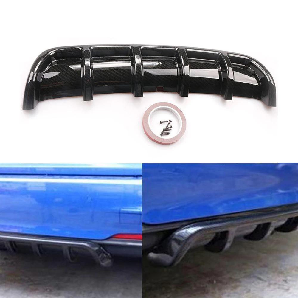 Universelle Carbonfaser Stoßstangenlippe Hinten Bounding Automobilspoiler Haifischflosse Hintere Stoßstangenführung Platte Sechs-Zahn-Spoiler Stoßstangen