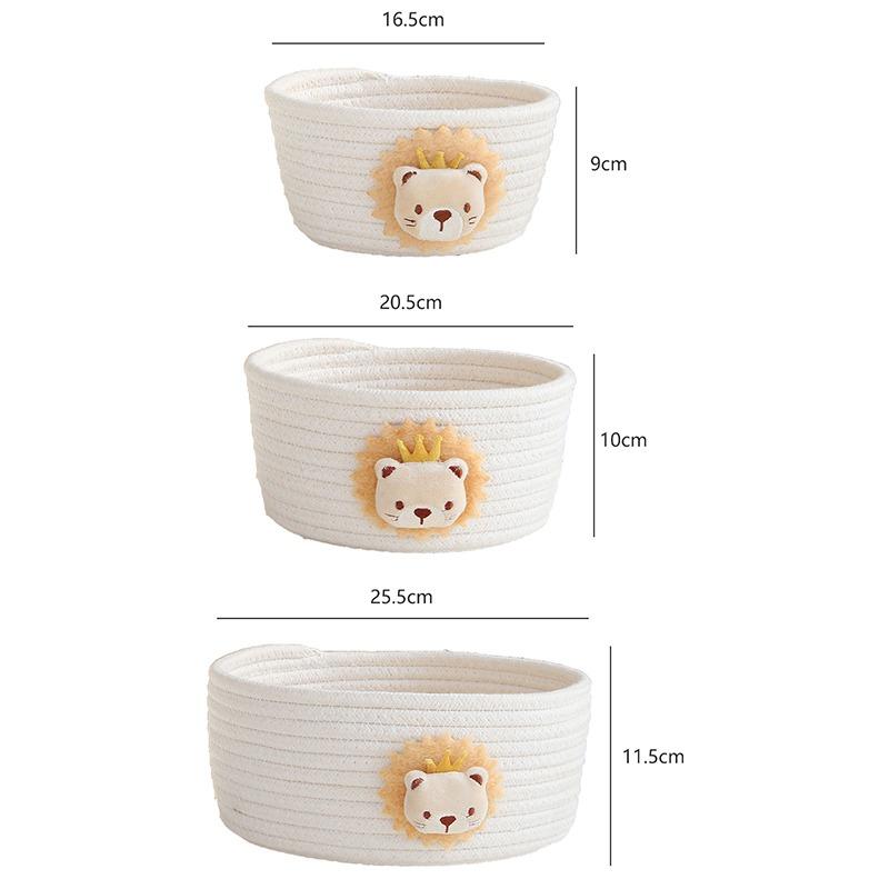 3 Größen Cartoon Tiere Handgewebter Aufbewahrungskorb Kinder Spielzeug Schreibtisch Organizer Kleinkram Aufbewahrungsbox Wäschekörbe Organizer