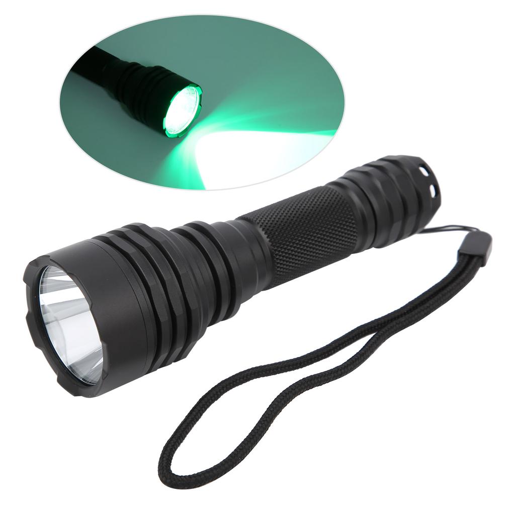 Aluminium Alloy Portable LED Tactics Flashlight Waterproof Hunting Torch Equipmentgreen Light