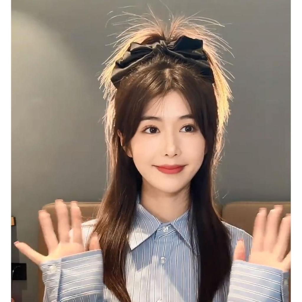 Black 3D Bow Hair Clip - Princess Accessory for Women