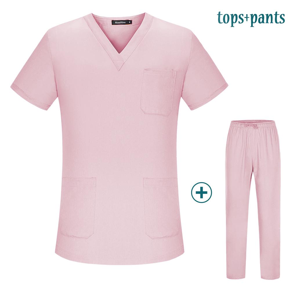 Niaahinn High Quality Spa Uniforms Unisex V-Neck Work Clothes Pet Grooming Institutions Set Beauty Salon Clothes Scrubs Clothes