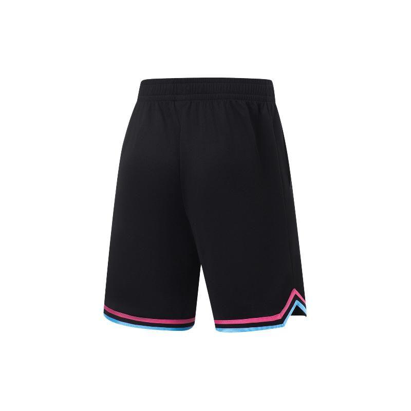 Li Ning CBA Basketball Series Quick-Dry Cool Elastic Sports Basketball Game Shorts Men Shorts Black Azalea-Pink AAPU209-2