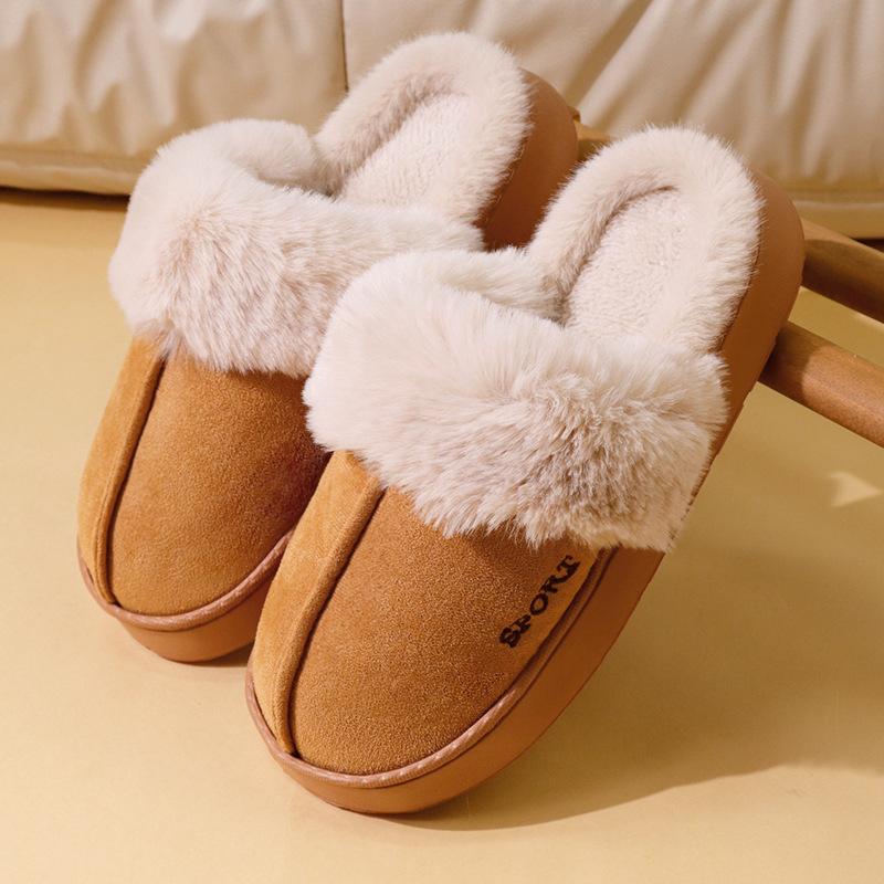 Plush Nonslip Winter Slippers With Trim Thick Eva Sole Indoor House Shoes For Cold Floors Indoor Slippers Slipresistant Footwear Casual Slipon
