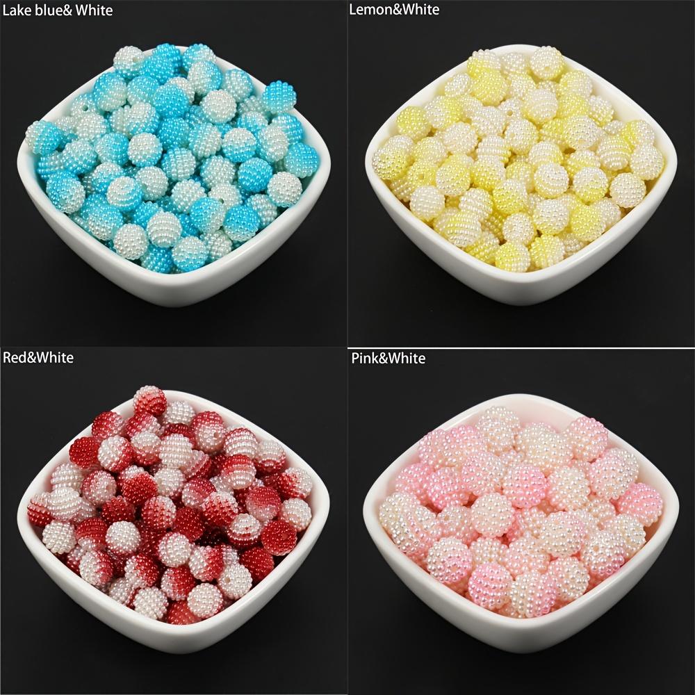10mm 90stk/pose Flerfarget akryl Bayberry Perler Imiterte perleperler Runde løse perler Avstandsperler For øredobber Armbånd Halskjede Smykkefremstilling