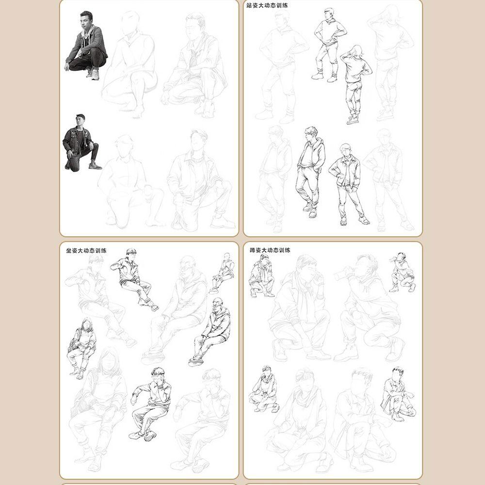 Characters Line Draft Practice Book Hand Drawn Drawing Copy Book Art Supplies  Art Class