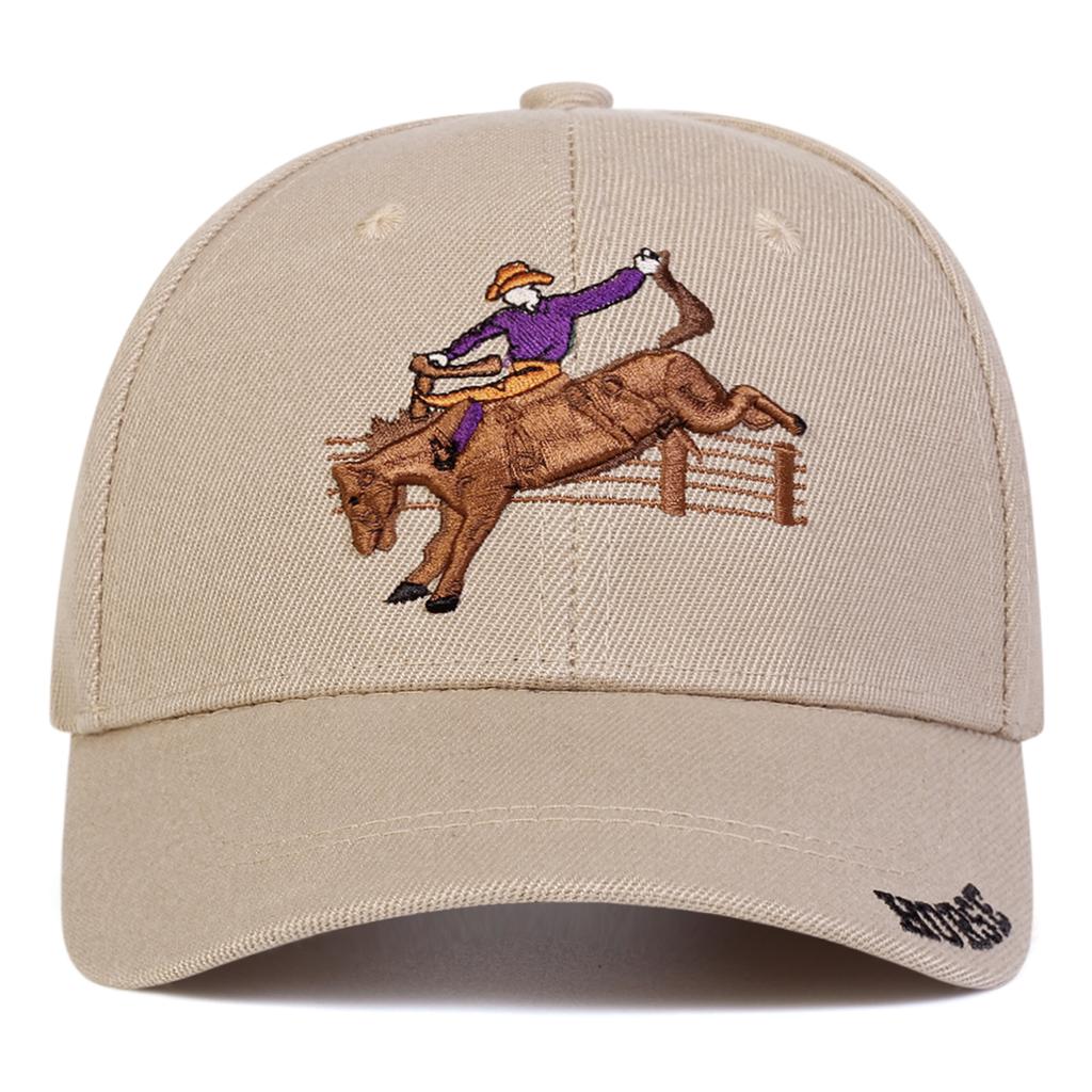 Unisex Horse Riding Embroidery Baseball Caps Spring Autumn Outdoor Adjustable Casual Hats Sunscreen Hat