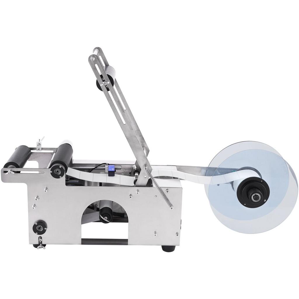 MT-50 Semi-automatic Round Bottle Labeling Machine, Adjustable Bottle Labeler 50pcs/min Label Applicator for Bottles 12-90mm