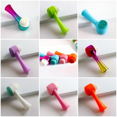 Spazzola Detergente Viso in Silicone 3D a Doppia Faccia con Setole Morbide - Detergente Pori e Strumento Massaggiante