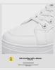 Women's 2025 Spring Thick-Soled White Leather Sneakers: Versatile, Trendy, Casual Sports Shoes