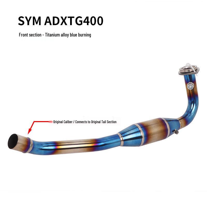 Titanium Alloy Front Exhaust Upgrade for SYM ADXTG400 Motorcycle