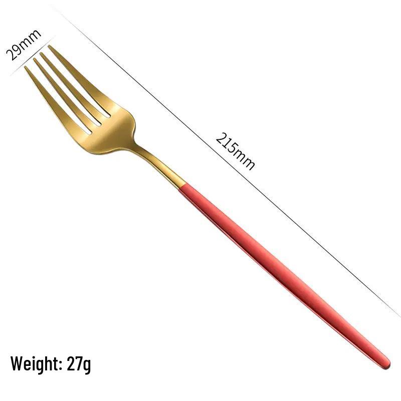 Gold Spray 410 Stainless Steel Cutlery Set (4-Piece) - Steak Knife, Fork, Spoon & Teaspoon - Ideal for Gift-Giving