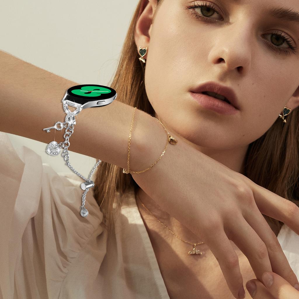 20mm Metallarmband X-Typ Silber Für Huami Amazfit Active/GTR Mini/Bip 3 Pro/Bip 3/GTS 4 Mini Uhrenband Einzelne Schlaufe Perlenkette