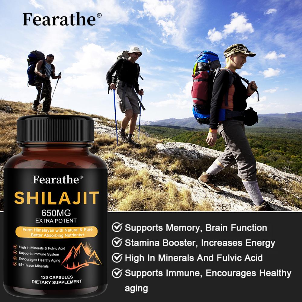 Shilajit 650mg Is Sourced from the Himalayas, Naturally Pure, 120 Capsules.