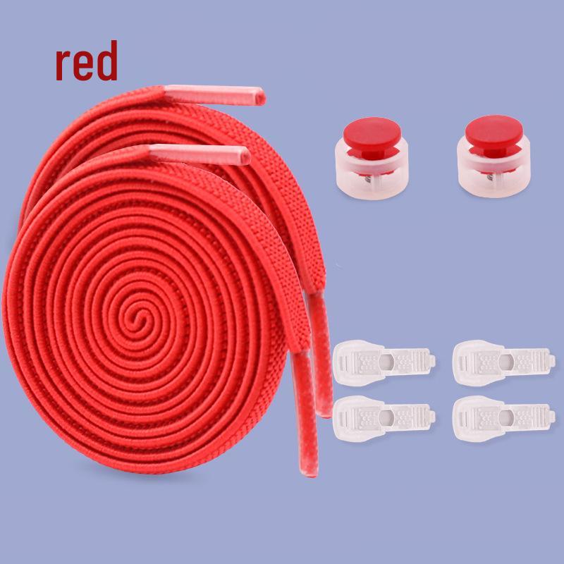 Child & Adult No-Tie Elastic Shoelace Buckle - Easy No-Knot, Adjustable Fit Buckle Only 1 Set красный