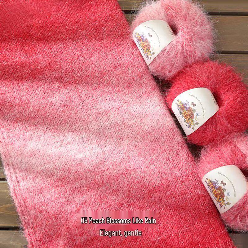Filato in Lana Alpaca Mohair Seta Tinta Unita per Lavorare a Maglia a Mano Maglioni, Sciarpe e Sciarpe