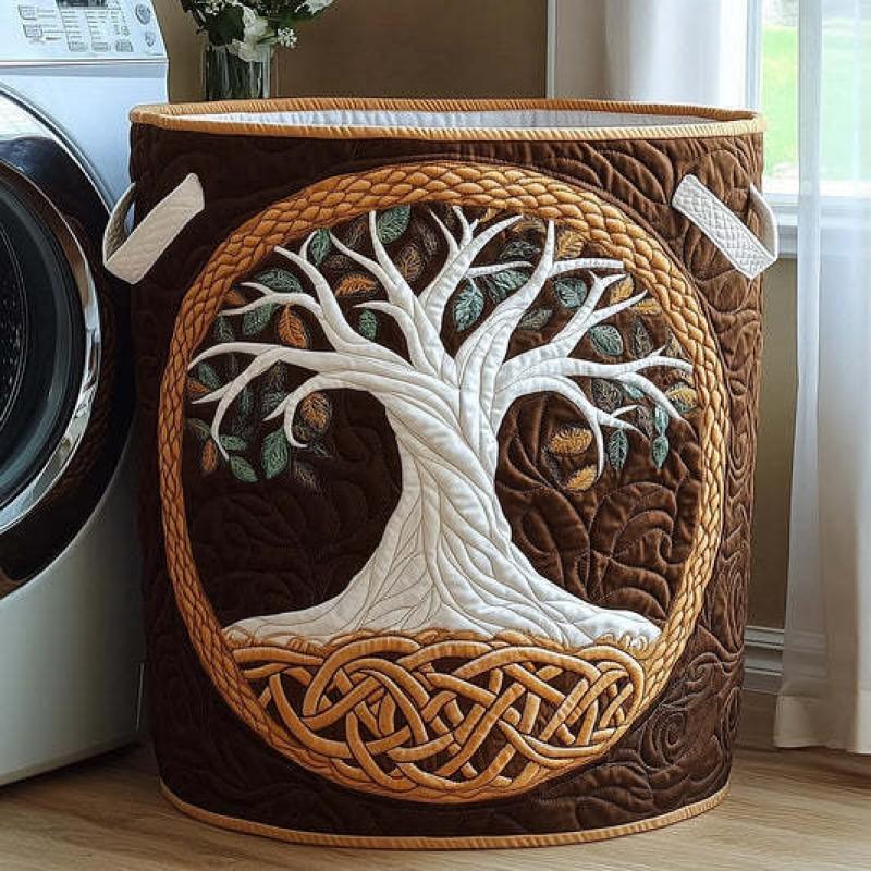Quilted Laundry Basket Storage Organizer Dirty Clothes Home Closet Organization