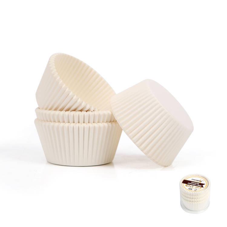 Xue Chu 100-Piece High-Temp Resistant Muffin and Cake Paper Liners for Baking No. 2 Muffin Liner White 100pcs