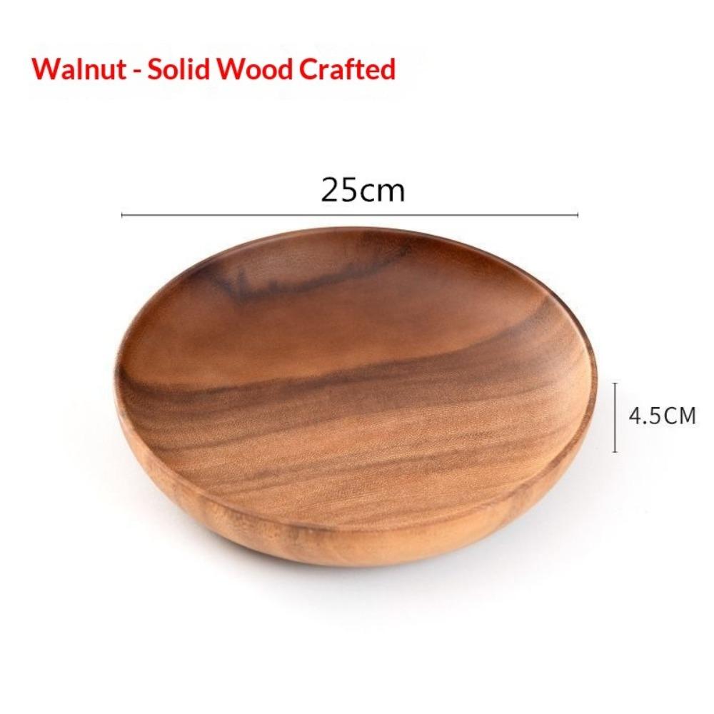 South American Walnut Melon Seeds Plate Japanese Solid Wood Snacks Fruit Dessert Tray Creative Acacia Wood Dessert Plate