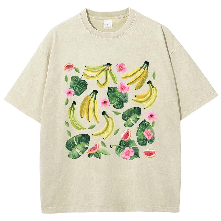 Short Sleeved T-shirts For Men And Women Heavy Cotton Loose Retro Old Washed Design Sense Clothes Ins Oversized T Shirt