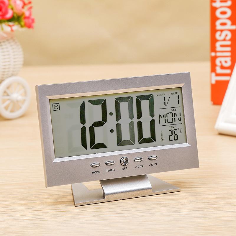 LCD voice-controlled perpetual calendar clock Electronic watch Fashion digital perpetual calendar