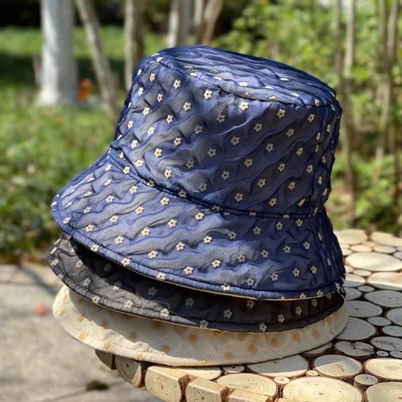 

Новая мода шляпа-ведро с цветочной вышивкой High Sense креповая шляпа от солнца женская весна лето открытый солнцезащитный крем УФ-шляпа для бассейна оптом
