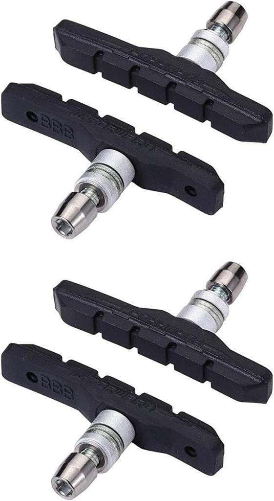 BBB Bicycle Brake Shoe Set for Standard Black V-Brakes, B-Stop, 4-Piece Set, Package, BBS-04,