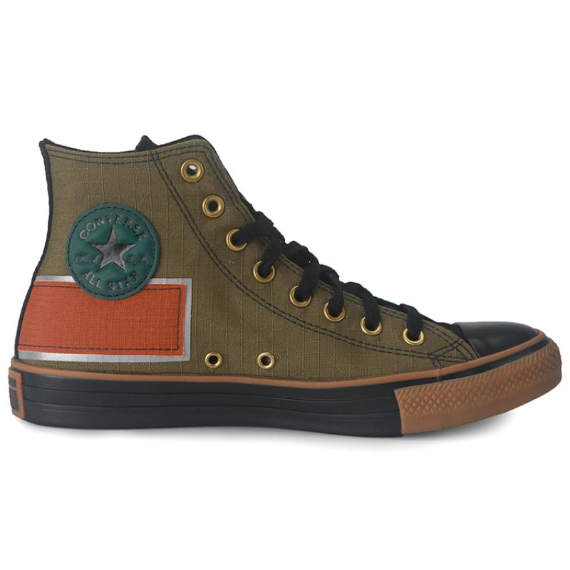 Converse Chuck Taylor All Star Comfortable and Versatile High Top Canvas Shoes Unisex Military Green Black