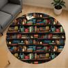 1pc Bookshelf Library Round Chair Mat Area Rug - Non-Slip, Floor Mat for Office, Bedroom, and Indoor Decor -1002102