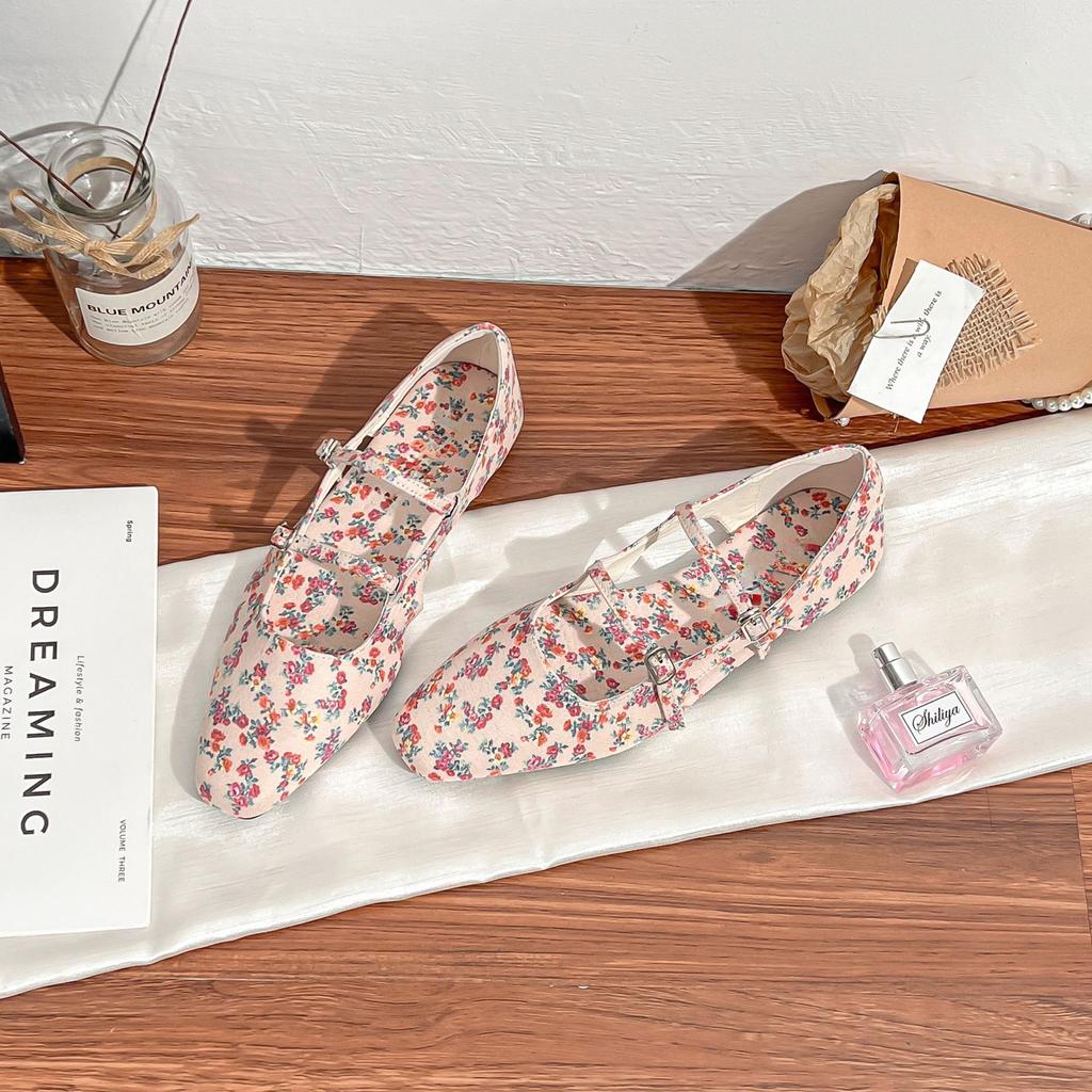 2025 Autumn and Summer New Mary Jane Flat Single Shoes Women's Outer Wear Temperament Hollow Breathable Women's Shoes Casual Style Versatile Women