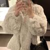 Autumn and winter new lamb wool coat medium and long thickened loose imitation rabbit fur fur coat coat women