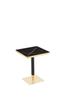 Square Dining Table UV Panel Marble Look Metal Frame Modern