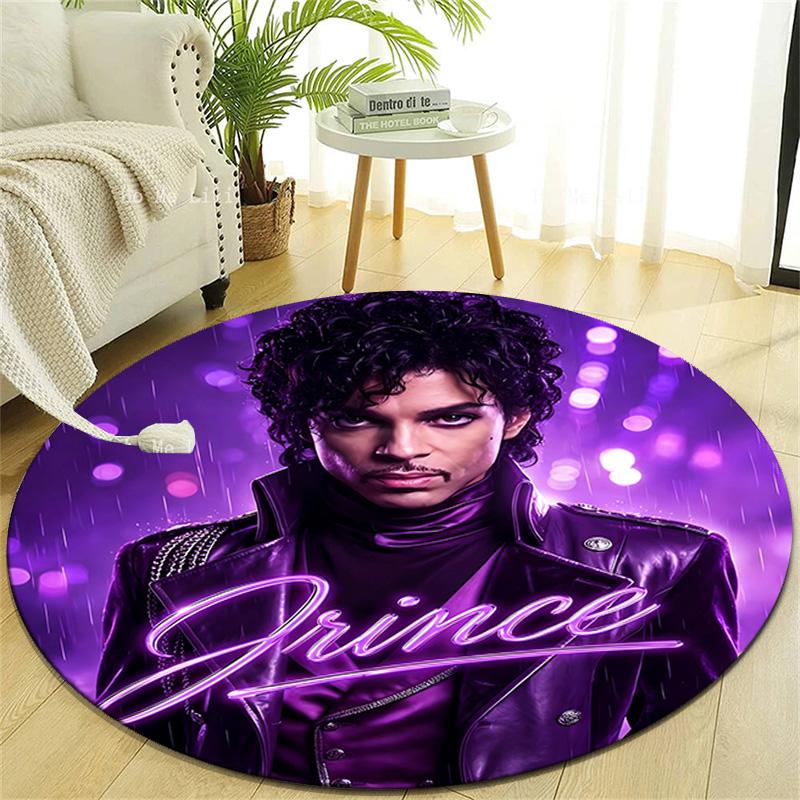 1pc Prince1 Design Printed Area Round Carpet for Bedroom Living Room Home Decor Rugs Mat Non Slip Mat Rug for Bedside