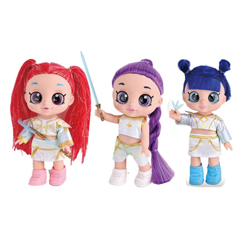 26.5cm Demons Hunters Girl Fashion Doll with 5D Glitter Eyes Music Function Includes Cute Pet CompanionI Birthday Gift for Kids