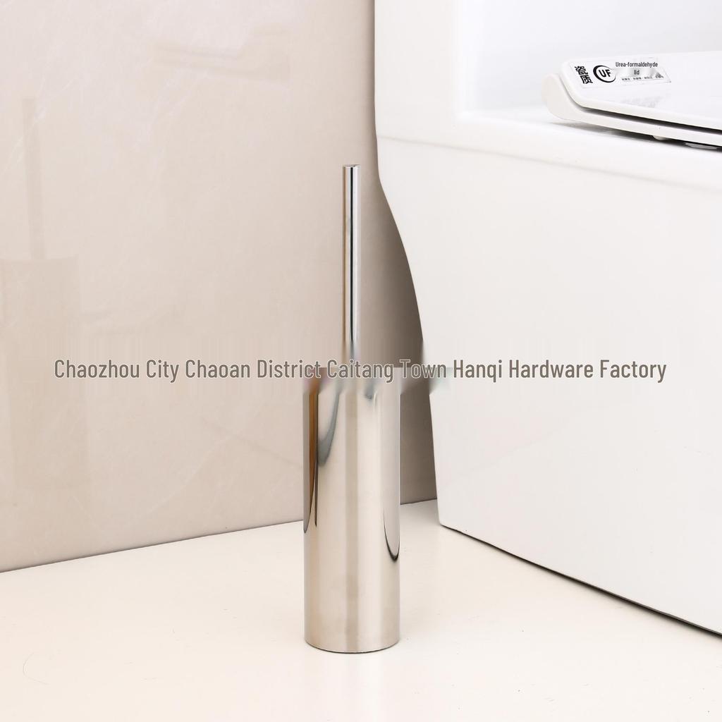 Wall-Mounted Stainless Steel Toilet Brush with Floor Stand for Household Bathroom Cleaning