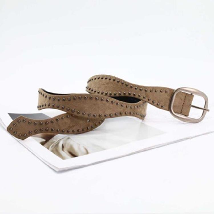 Fashion Waist Belt with Double Stud Row Design Adjustable Pin Buckles Belt for Women Teen Girl Enthusiasts Accessories