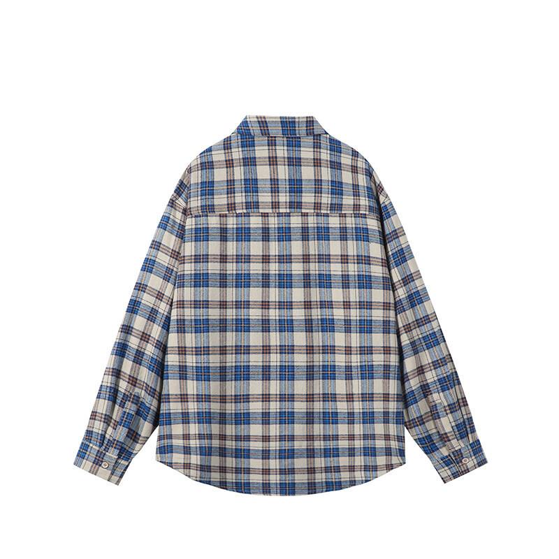Men's Plaid Shirt Spring and Autumn Versatile Fashion Daily Wear Long Sleeve Shirt Jacket Men
