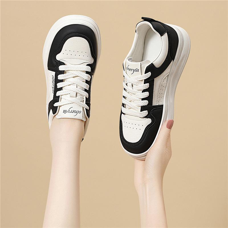 

Fashion casual little white shoes spring new color matching thick sole heightening versatile board shoes simple daily comfortable women s shoes 34