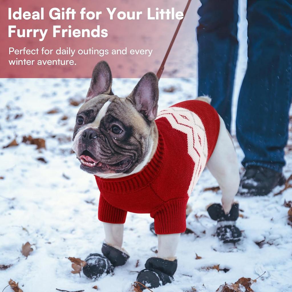 Queenmore Warm Dog Sweater, Soft Pet Knitwear, Knitted Pullover, Vlentines Day Gifts Winter Pet Clothes for Small Medium Dogs Cats
