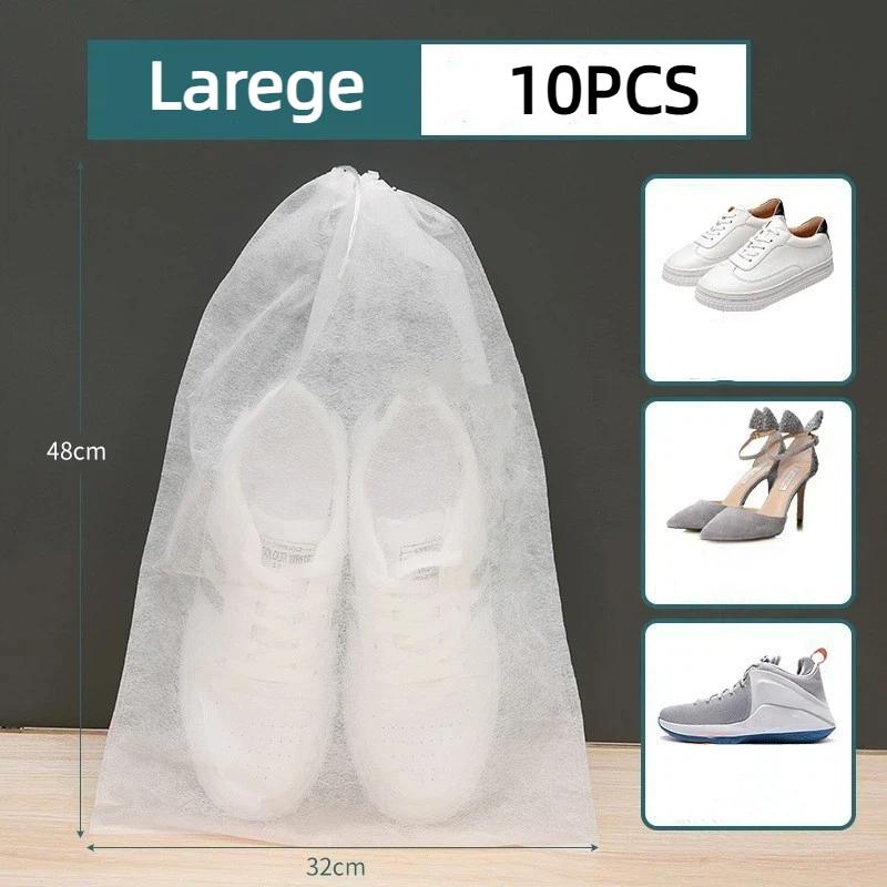 10Pcs Shoes Storage Bag Closet Organizer Non-Woven Travel Portable Bag Waterproof Pocket Clothing Classified Hanging Bags