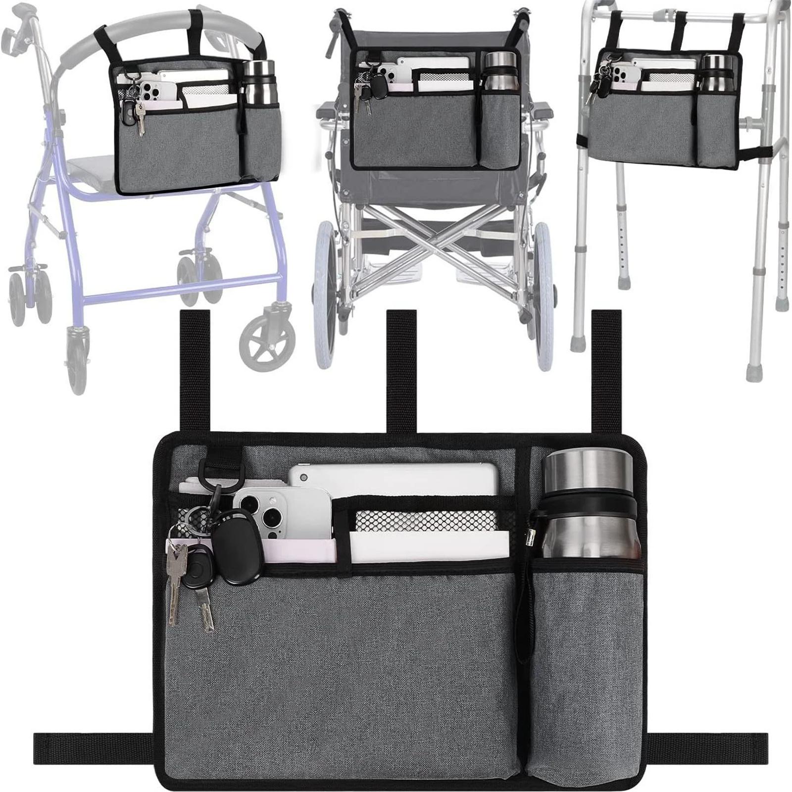 

Wheelchair Hanging Storage Bag, Multi-Pocket Rehabilitation Walking Aid Bag, Mobility Aid Organizer, Trolley Walking Assistance Bag, and Practical One Size