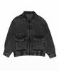 WEGO Unisex Flight Korean Loose Size Denim Sonata Men's Jacket, Outerwear, Streetwear, Style, Fit, Oversized, Winter/Spring Clothes, L, Black,