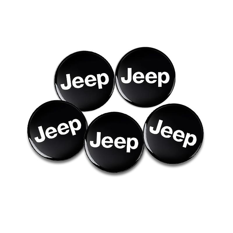 5Pcs 14mm Car Emblem Key Sticker Remote Control Key Logo Decal For Jeep Wrangler Grand Cherokee Avenger Compass Wagoneer Patriot AKR1